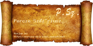 Percze Szíriusz névjegykártya
